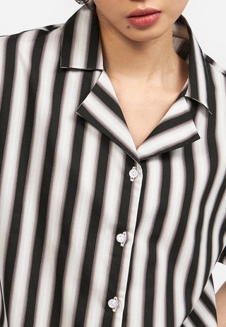 Áo Sơ Mi Kẻ Sọc Cổ Chữ V