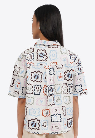Áo Sơ Mi Ngắn Tay In Họa Tiết