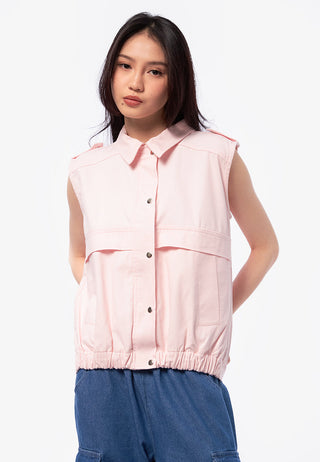 Áo Gile Oversize Cổ Bẻ