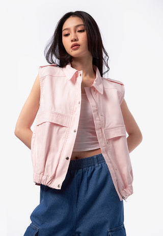 Áo Gile Oversize Cổ Bẻ