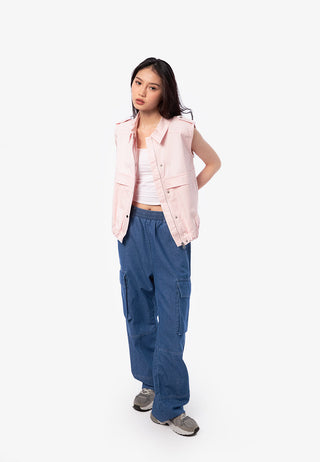 Áo Gile Oversize Cổ Bẻ