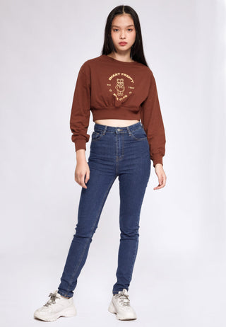 Quần jean Colorbox lưng cao - Xanh đậm