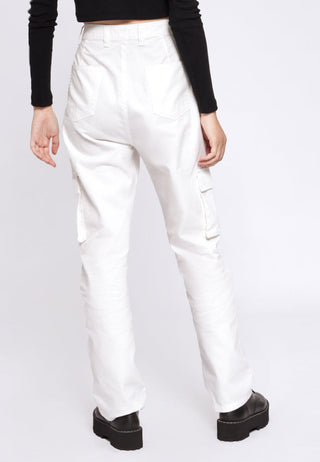 Quần denim Colorbox ống đứng - Trắng