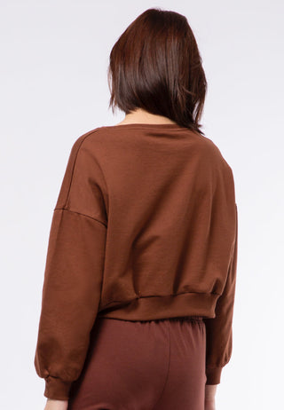 Aó sweatshirt Colorbox dài tay - Nâu