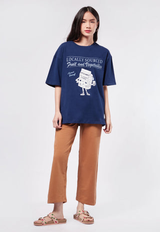 Aó Thun Colorbox Oversized - Xanh dương